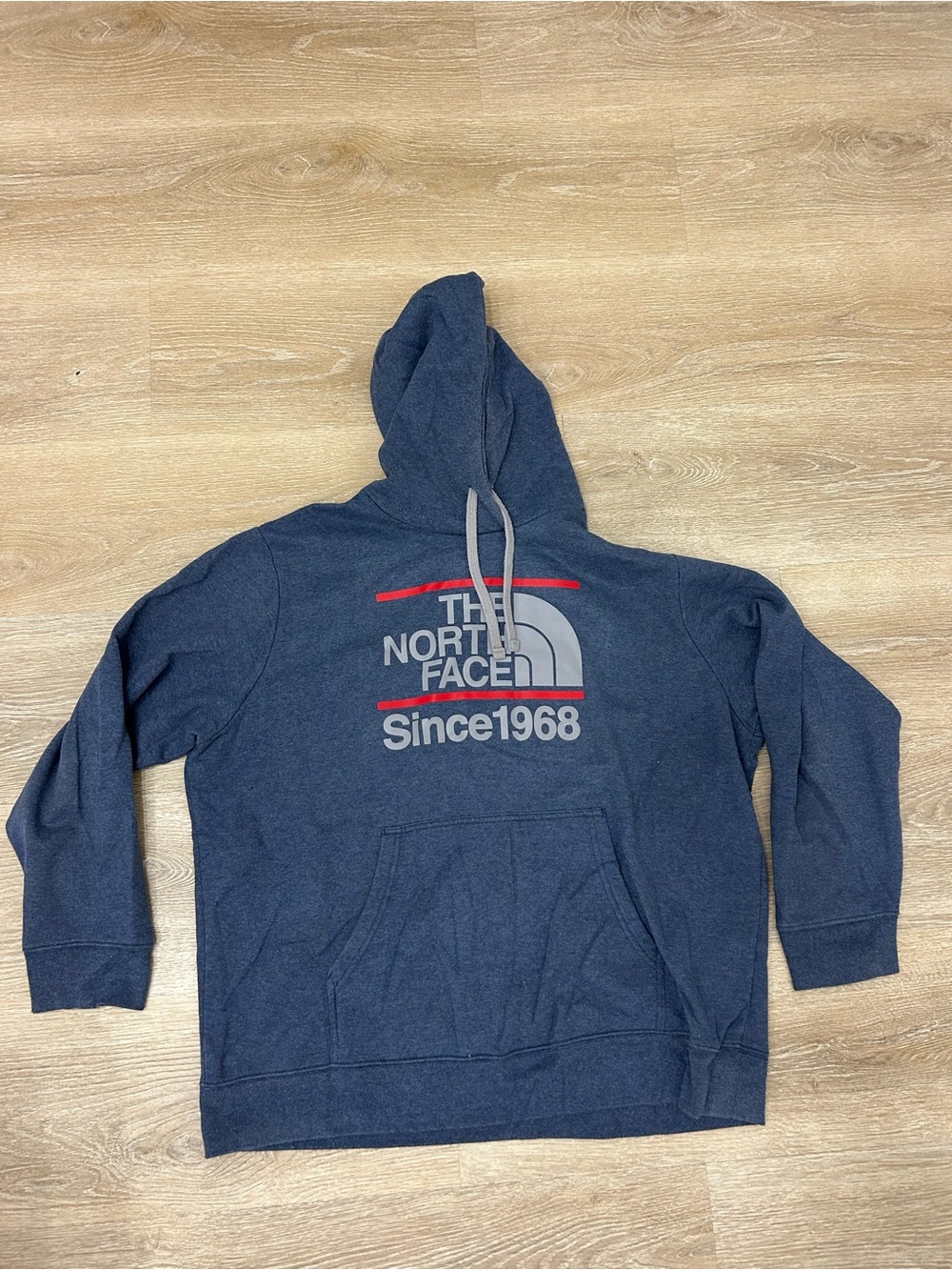 The North Face Since 1968 Mens Hoodie Pullover Sweater Blue Red Size XXL